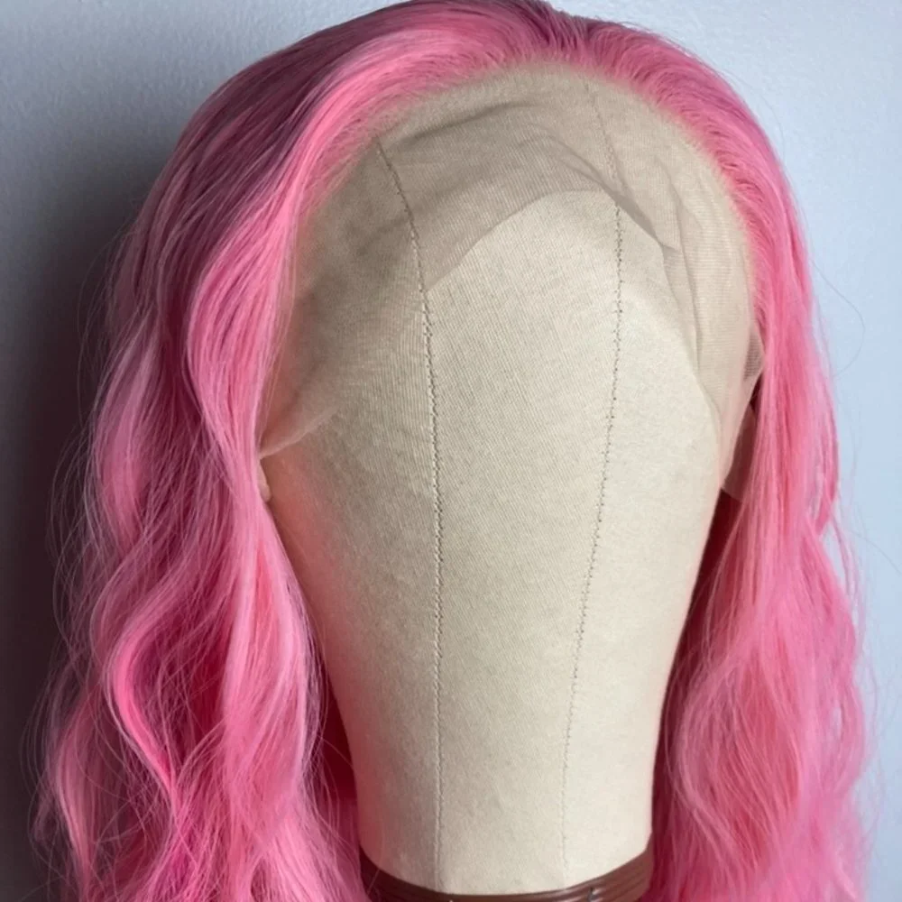Pink Wig,Kinky Curly Lace Front Wig